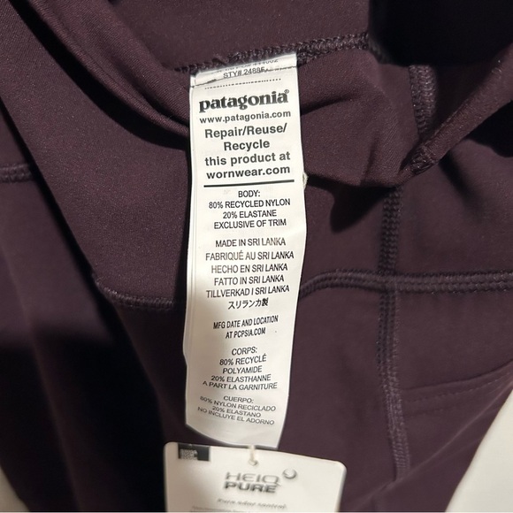 Patagonia Women's Maipo 7/8 Stash Tights Obsidian Plum Size XS NWT - Picture 4 of 5